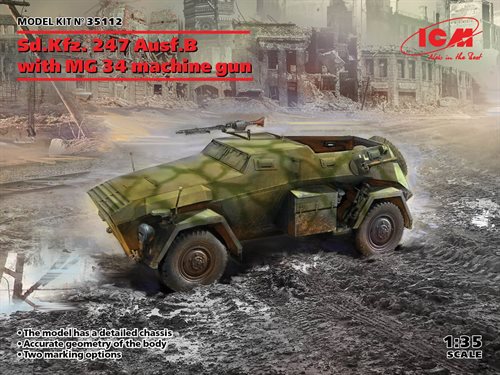 ICM 35112 Sd.Kfz.247 Ausf.B med MG 34 maskingevær 1/35