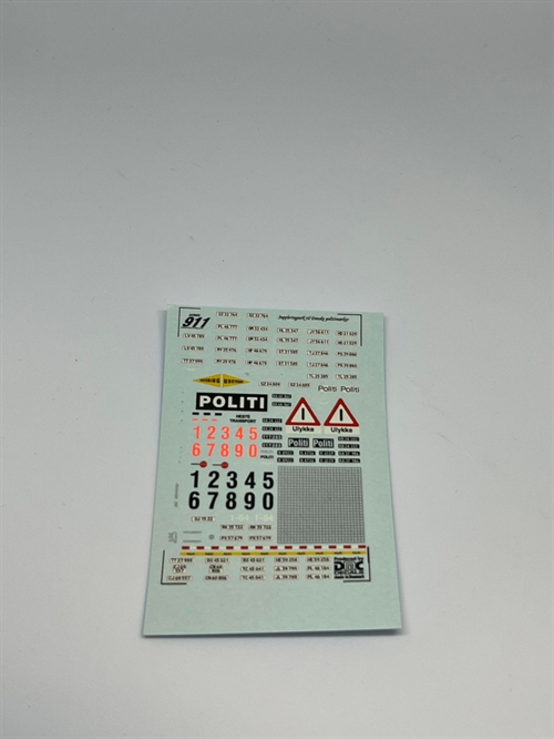 DMC Decals FB045 Div. Politi og nummerplader 1/87