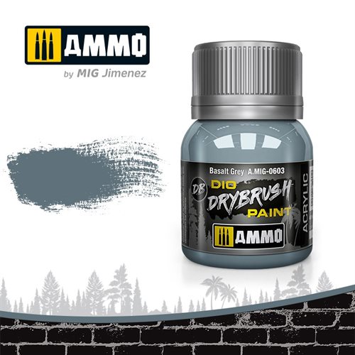 Ammo by MIG 0603 DRYBRUSH Basalt Grey, 40 ml