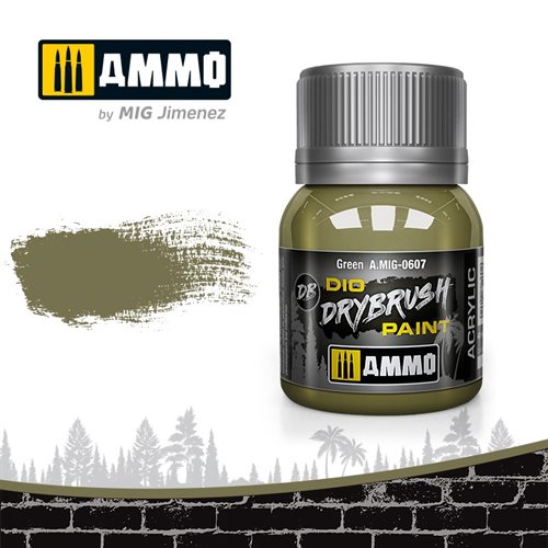 Ammo by MIG 0607 DRYBRUSH Green, 40 ml