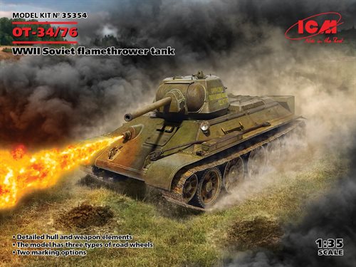 ICM 35354 OT 34/76 WWII Sovjet flamethrower tank 1/35v