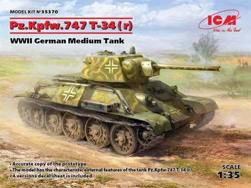 ICM 35370  Pz.Kpfw.T34-747(r) WWII German medium Tank 1/35