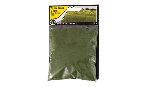 Woodland Scenics fs613 2 mm statisk græs, mørk grøn, 70 gr. N