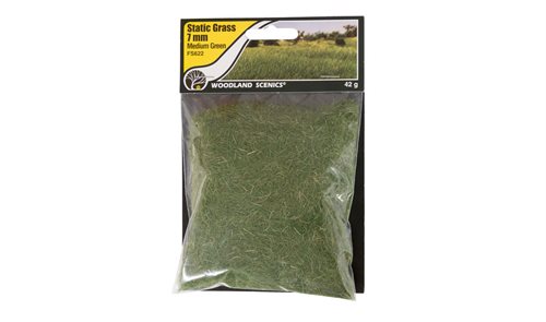 Woodland Scenics fs622 7 mm statisk græs, mellem grøn, 42 gr. 