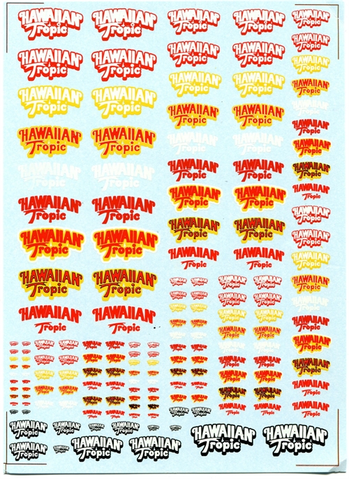 DMC Decals SP-068 Hawaian Tropic 1/24 - 1/32 - 1/43