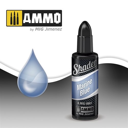 Ammo By MIG 0861 MARINE BLUE SHADER, 10 ml