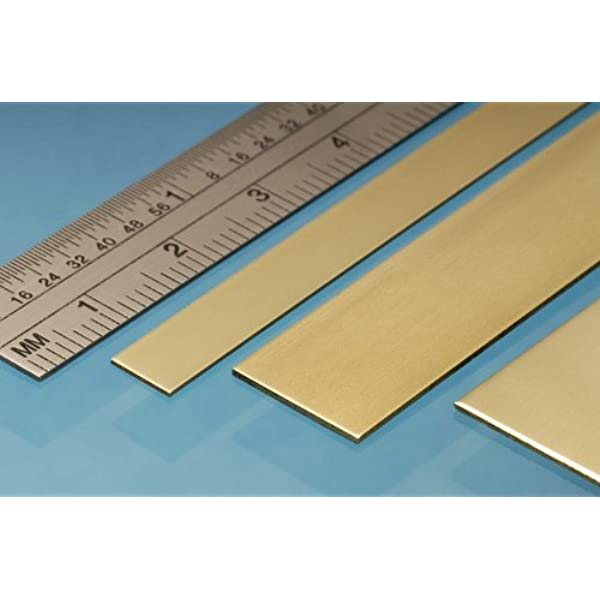 Albion Alloys BS5M Messing strips, 12 x 0,6 mm, længde 305 mm, 4 stk pr. pakke