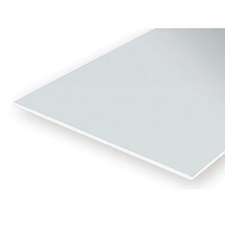 Evergreen 9100 Ensfarvede Hvide Polystyrenark 6" x 12" (15cm x 30cm) 0,2,5 mm tyk (1 ark pr. pakke)