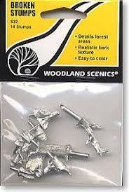 Woodland Scenics S32 Træstubbe, 14 stk, mal selv